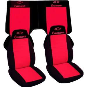   red, 2002 Chevrolet Camaro car seat covers. Front and back seat covers