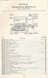 1930 Coleman Stove & Lantern Parts Catalog on CD  