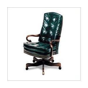   Leather Swivel Tilt Semi Attached Gooseneck Chair