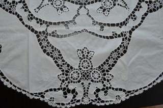   CROCHET Tablecloth or Topper, with 4 Napkin Set, White, 34 Round
