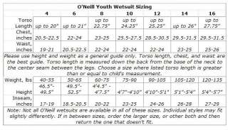top of page xcel size chart for kids and toddlers rashguards and surf 