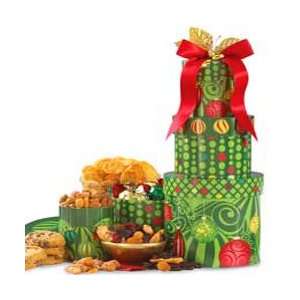 Holiday Cheer Gourmet Food Tower   Christmas Gift Basket:  