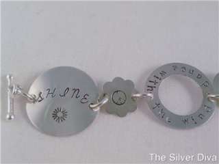 Sterling Silver Custom Personalized Bracelet Stamped  