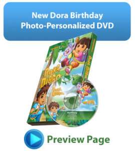 Kids Photo personalized DVD Dora, Diego, and Me WOW  