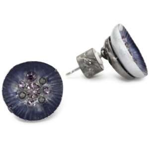   New York Modern Orchid Purple Resin Flower Stud Earrings Jewelry