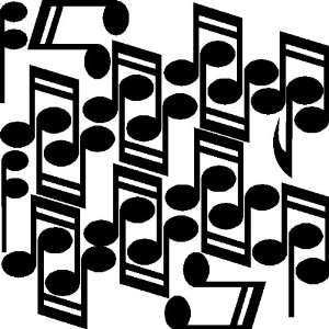   MUSICAL NOTESWALL STICKERS DECALS ART DECOR, BLACK
