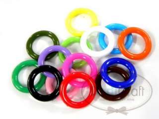 120 ASSORTED COLOR PLASTIC RING ROUND HOOP SUPPLY P0030  