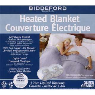   Diamond Weave Electric Heated Blanket Denim Blue 657812125386  