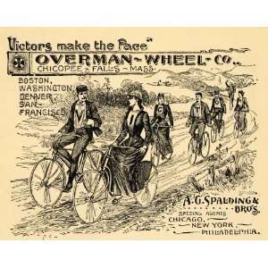   Ad Victor Bicycles Overman Wheel A. G. Spalding NY   Original Print Ad