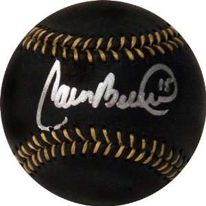 Carlos Beltran Autographed Black Leather Baseball
