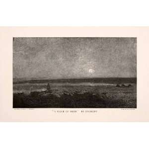 1896 Wood Engraving (Photoxylograph) Charles Francois Daubigny Flock 