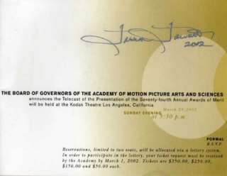 Farrah Fawcett Personal Signed Academy Award Invitation  