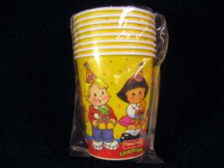 Fisher Price Little People Birthday Party Supplies Plates Napkins Cups 