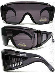 Large Will Fit Over Most Rx Glasses Sunglasses Smoke Lens 83SM  