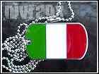 Italy Stainless Steel Dog Tag Italian Flag + Ball Chain