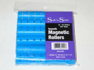   Style 5/8 Smooth Magnetic Hair Rollers Blue 24ct. 087768800257  