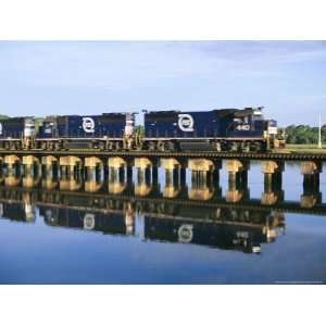 An Early Freight Train Crosses the Trestle over the Matanzas River 