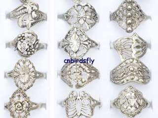   jewelry mixed lots 30pcs tibet silver rings vintage type 