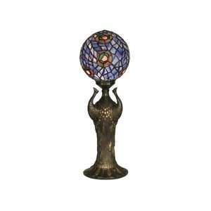  Dale Tiffany 0073 Globe Peacock Table Lamp, Antique Bronze 