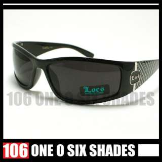 LOCS Popular Gangster Cholo Sunglasses Mens DARK BLACK Original Locs 