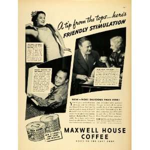  1937 Ad Maxwell House Coffee Mitzi Mayfair Una Merkel 