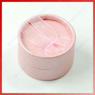   Small Round Jewellery Gift Package Ring Hard Boxes Case Pink  