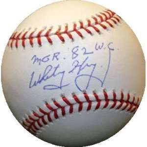  Whitey Herzog autographed Baseball inscribed Mgr 82 WSC 