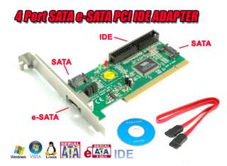 IDE SATA Serial ATA eSATA PCI Controller Card VIA 6421A  