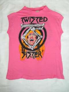 1984 TWISTED SISTER VTG STAY HUNGRY TOUR T SHIRT PINK  