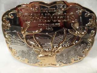   Tequila Silver and gold Deer scene * High quality** Belt buckle  