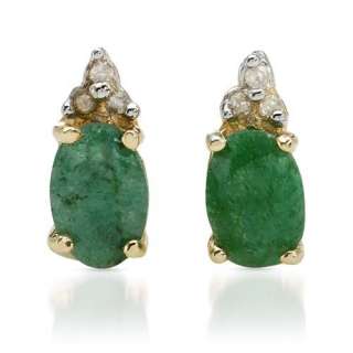 New 0.77 CTW Emerald Gold Earrings Length 9 mm. Weight 0.8g. Free US 