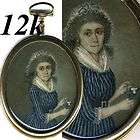 Rare Antique French 1700s Portrait Miniature Snuff Box, 22k Gold with 