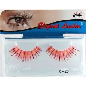  Elegant Lashes C023 Premium Color False Eyelashes (Coral 