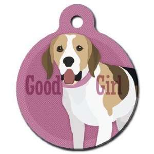   Girl Beagle Pet ID Tag for Dogs and Cats   Dog Tag Art: Pet Supplies