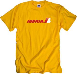 Iberia Airlines Retro Logo Spanish Airline T Shirt  
