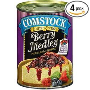 Comstock Berry Medley Pie Filling and Topping, 22 Ounce (Pack of 4 