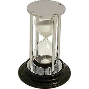    Black Marble/Chrome 15 Minute Hourglass Sand Timer