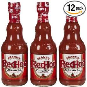  Franks Red Hot Original Red Hot Sauce, 12 oz, (Pack of 12 