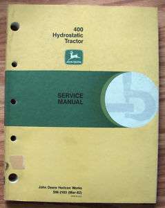 John Deere 400 Hydro Lawn Tractor Service Manual jd  