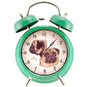  Pug Double Bell Alarm Clock SS 18231