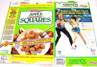 1992 Kelloggs Apple cinnamon Squares Cereal Box ff166  