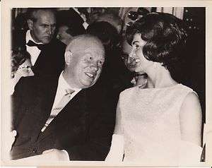   Nikita Khrushchev Smiles at Jackie Kennedy   AP News Photograph  