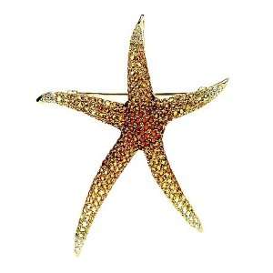  Multicolor gemstone Starfish Brooch/Pendant Jewelry