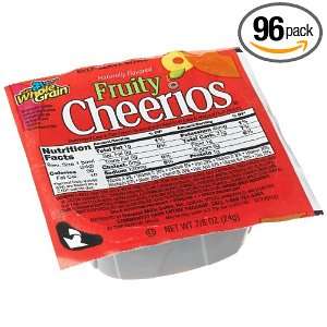 General Mills Fruity Cheerios Cereal, 0.875 Ounce Bowls (Pack of 96 