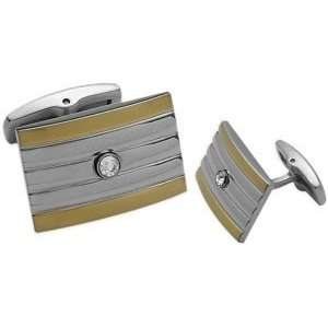  Mens Stainless Steel & Gold Plated Cufflinks Jewelry
