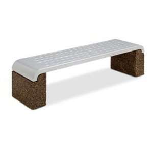 Landscape Brands 6 ft. Boulevard Flat Bench with Steel Seat and Stone 