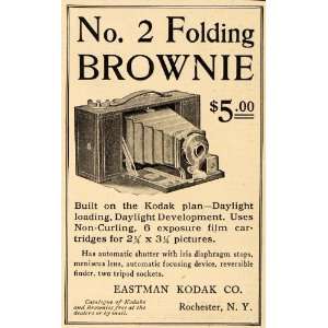  1905 Ad Eastman Kodak No. 2 Folding Brownie Camera NY 