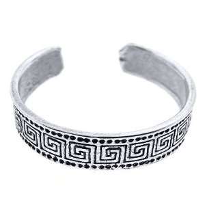    925 Sterling Silver Toe Ring Greek Ancient Symbols Jewelry