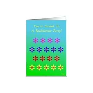  Bachelorette Party Invitation, Colorful Flower Garden Card 