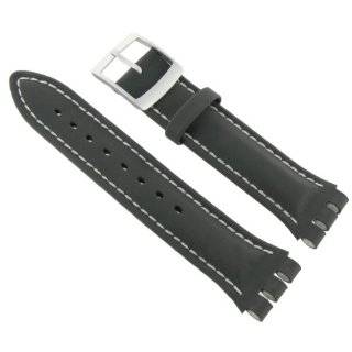   Leather Padded Stitched Grey Watch Band Regular David By Hirsch